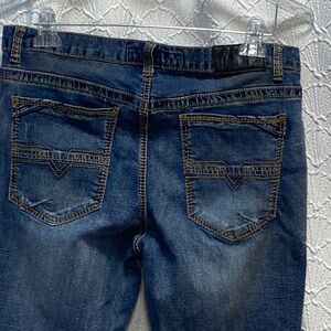 True Luck size 36X30  Blue‎ Denim Jeans with Contrast Stitching stretch casual